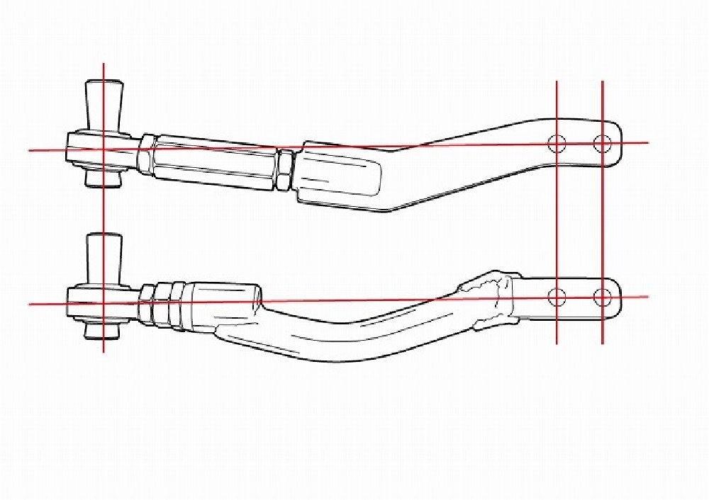 D-Max Nissan Silvia / 180SX / Laurel / Cefiro / Skyline D1 Spec Pillow Ball Tension Rods, Offset Type Ver. 2