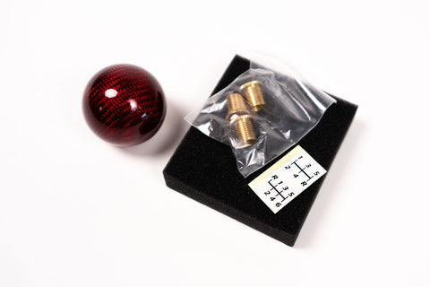 Hitman Red Carbon Weighted Shift Knob (12x1.25, 10x1.25, 10x1.5, 8x1.25)