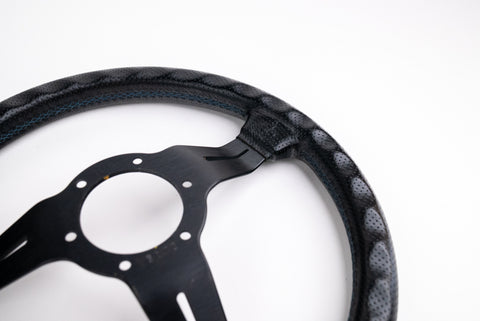 330mm Nardi Classic Deep Corn (Blue Stitching)