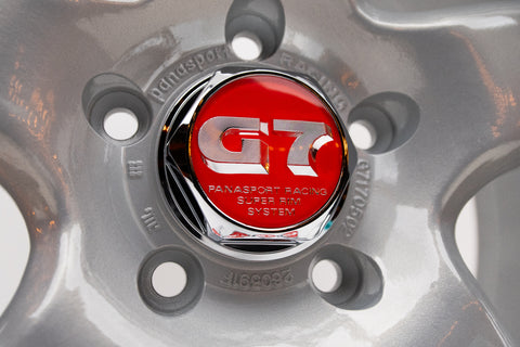 Panasport G7 C5C2 66mm Reproduction Center Caps *Red/Chrome*