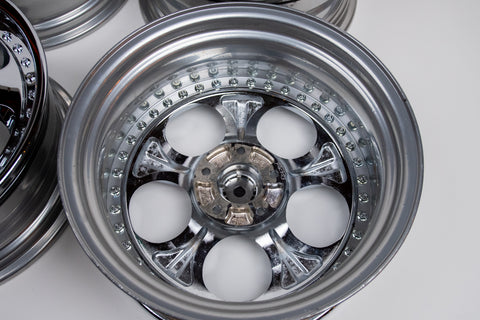 RE雨宮 AW-7 by Desmond 17" 9J +35, 8J +35 (5x114.3) *Triple Chrome*