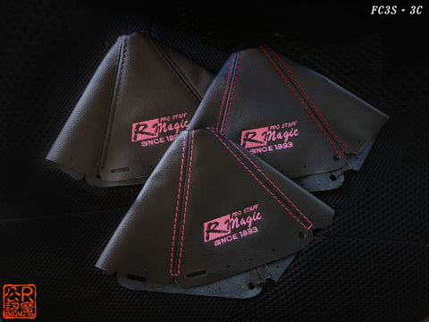 R Magic Mazda RX-7 (FC3S) Leather Shift Boot with Logo Embroidery
