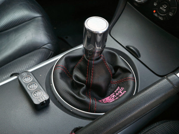 R Magic Mazda RX-8 (SE3P) Leather Shift Boot and Side Boot with Logo Embroidery (Shift Boot Red Leather/Black Stitch)