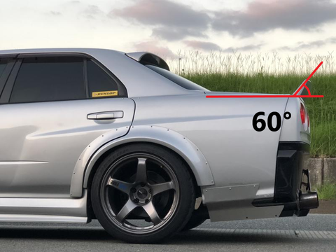 URAS Nissan Skyline R34 (ER34) Vertical Tail Fins (4 Door)