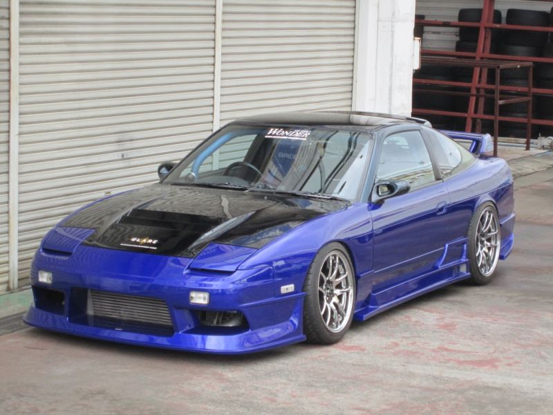 Car Modify Wonder Nissan 180SX (RPS13) GLARE Triple Duct Bonnet (FRP)