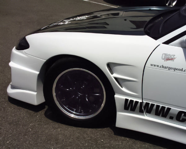 CHARGESPEED Nissan 180SX to S15 Conversion D-1 Style Vented Front Fenders (All Models 20mm Wider per Side)