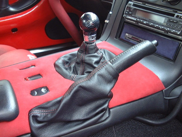 ZOOM ENGINEERING Mazda RX-7 (FD3S) Mazda RX-7 Parking Brake Boot (Leather Black Red Stitch)