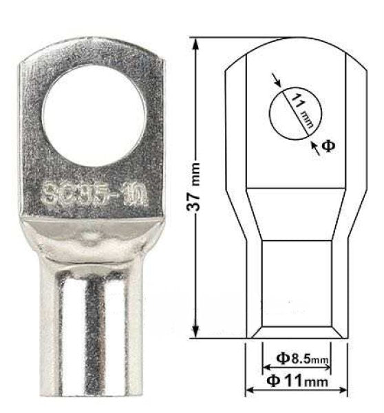 Do-Luck Ring Terminal for 4AWG (Alt. Hole Size