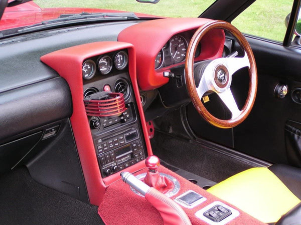 ZOOM ENGINEERING Mazda Roadster (NA6 / NA8) Eunos NA Roadster Center Console Gauge Panel (Black Leather 52mm Triple )