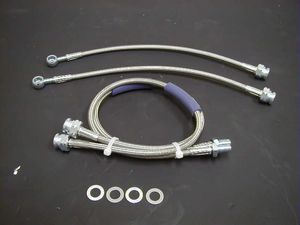 GT-1 Motor Sports Brake Lines for Front 4-Pot and Factory Rear Calipers