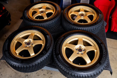 Subaru STI Rays Engineering B20 17" 7J +48 (5x100) with 225/60 Bridgestone Tires
