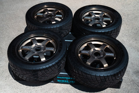 Rays Engineering Volk TE37 15" 6.5J +45 (5x114.3) *Tires Included*