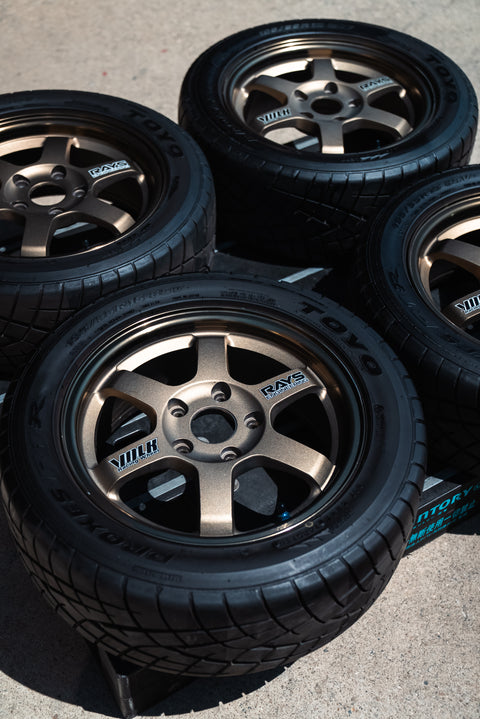 Rays Engineering Volk TE37 15" 6.5J +45 (5x114.3) *Tires Included*