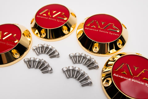 Yokohama AVS Model 6 Reproduction Center Caps *24k Gold Plated*