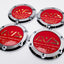 Yokohama AVS Model 5 Reproduction Center Caps *Chrome / Red / Gold*