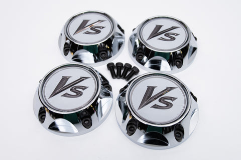 WORK VS-SS Reproduction Center Caps * Chrome / White *