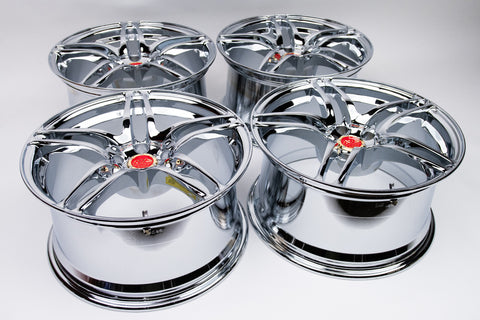 Yokohama AVS Model 5 17" 9J +22, 9J +35 (5x114.3) *Triple Chrome Plated*