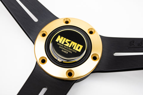 350mm Nardi Rally Deep Corn *Gold Stitching / Nismo Horn*