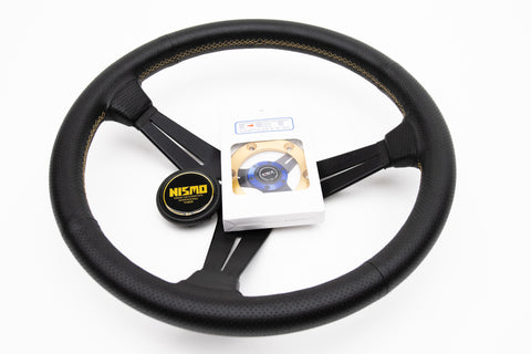 350mm Nardi Rally Deep Corn *Gold Stitching / Nismo Horn*