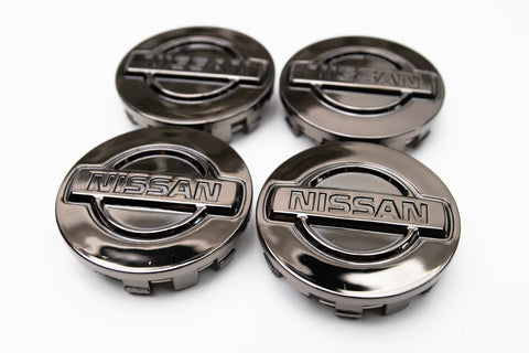 Nissan R33 GTR Wheel Reproduction Center Caps *Black Chrome*