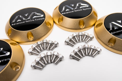 Yokohama AVS Model 6 Reproduction Center Caps *Anodized Gold*