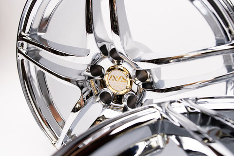 AVS Model 5 18" 10J +19, 9J +10 (5x114.3) *Triple Chrome Plated*