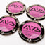 Yokohama AVS Model 5 Reproduction Center Caps *Dark Pink / Black Chrome *