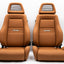 Recaro LS Tan Seat Pair *Reupholstered*