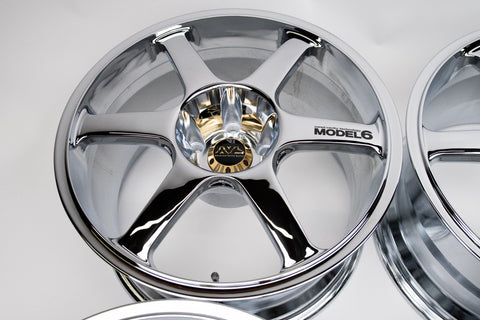 AVS Model 6 17" 9J +20, 9J +35 (5x114.3) *Triple Chrome Plated*