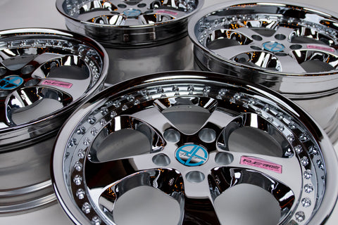 RE雨宮 AW-7 by Desmond 17" 9J +35, 8J +35 (5x114.3) *Triple Chrome*