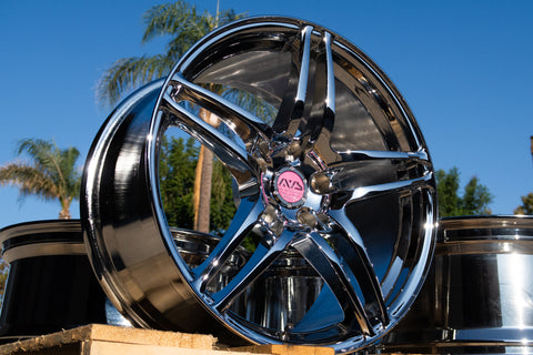 AVS Model 5 18" 9J +35, 8J +30 (5x114.3) *Triple Chrome Plated*