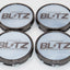 Blitz BRW03 Reproduction Center Caps *White/Black Chrome*