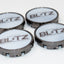 Blitz BRW03 Reproduction Center Caps *White/Black Chrome*