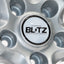 Blitz BRW03 Reproduction Center Caps *White/Black Chrome*