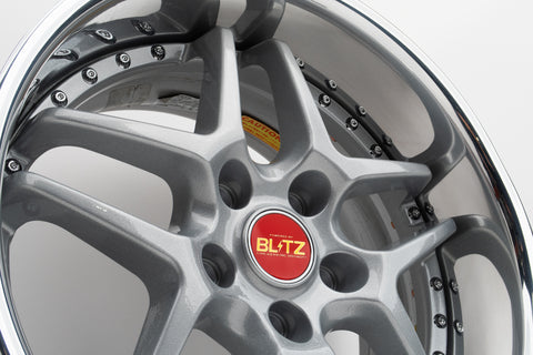 Blitz BRW03 Reproduction Center Caps *Red/Gold/Chrome*