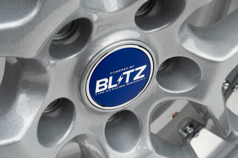 Blitz BRW03 Reproduction Center Caps *Blue/Chrome*