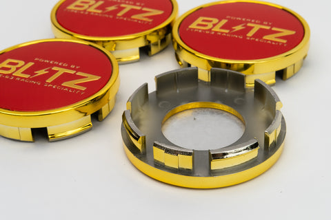 Blitz BRW03 Reproduction Center Caps *Red/Gold*