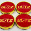 Blitz BRW03 Reproduction Center Caps *Red/Gold*