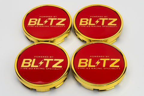 Blitz BRW03 Reproduction Center Caps *Red/Gold*