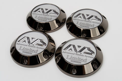 Yokohama AVS Model 6 Reproduction Center Caps *Black Chrome Limited Version*