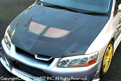 C-WEST Mitsubishi Lancer Evolution VIII-IX (CT9A) Aero Bonnet (CFRP)