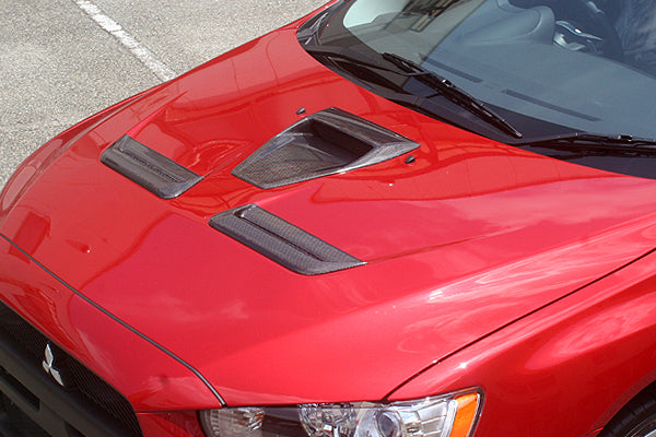 CHARGESPEED Mitsubishi Lancer Evolution X (CZ4A) Bonnet Side Air Outlet Duct (Carbon) 2