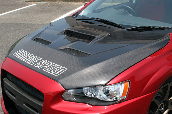 CHARGESPEED Mitsubishi Lancer Evolution X (CZ4A) Bonnet Type 2 with Ducts) 4