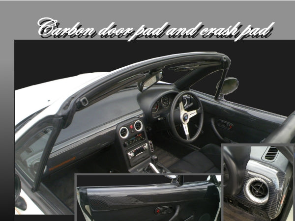Jet Stream Mazda Roadster (NA6 / NA8) Crashpad & Doorpad Cover (FRP, Black Gel Coat) 2