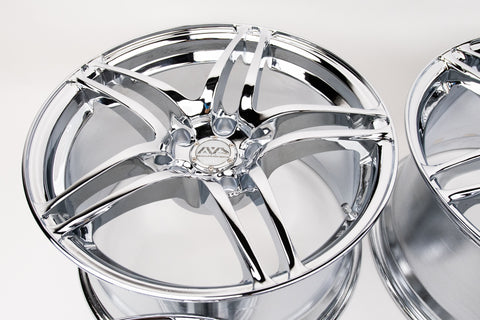 AVS Model 5 17" 9JJ +35, 8JJ +30 (5x114.3) *Triple Chrome Plated*