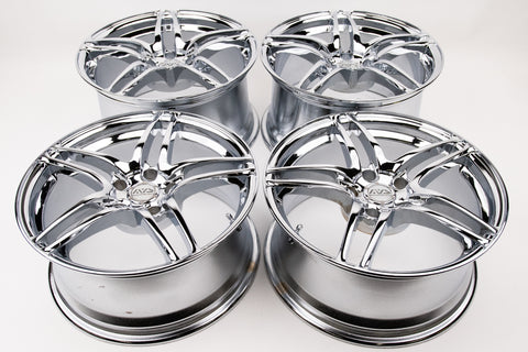 AVS Model 5 17" 9JJ +40, 8JJ +38 (5x114.3) *Triple Chrome Plated*