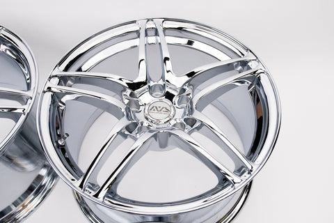 AVS Model 5 17" 9JJ +35, 8JJ +30 (5x114.3) *Triple Chrome Plated*