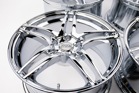 AVS Model 5 17" 9JJ +35, 8JJ +30 (5x114.3) *Triple Chrome Plated*