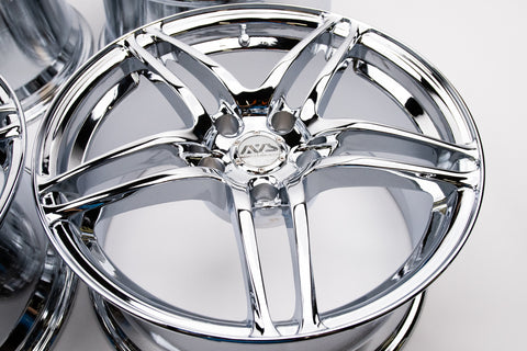 AVS Model 5 17" 9JJ +35, 8JJ +30 (5x114.3) *Triple Chrome Plated*